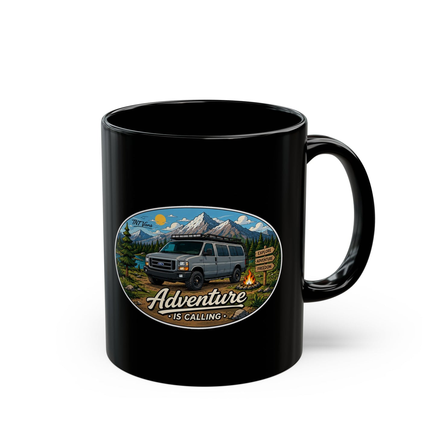 Ford Econoline Merchandise Adventure is Calling Black Mug (11oz, 15oz)