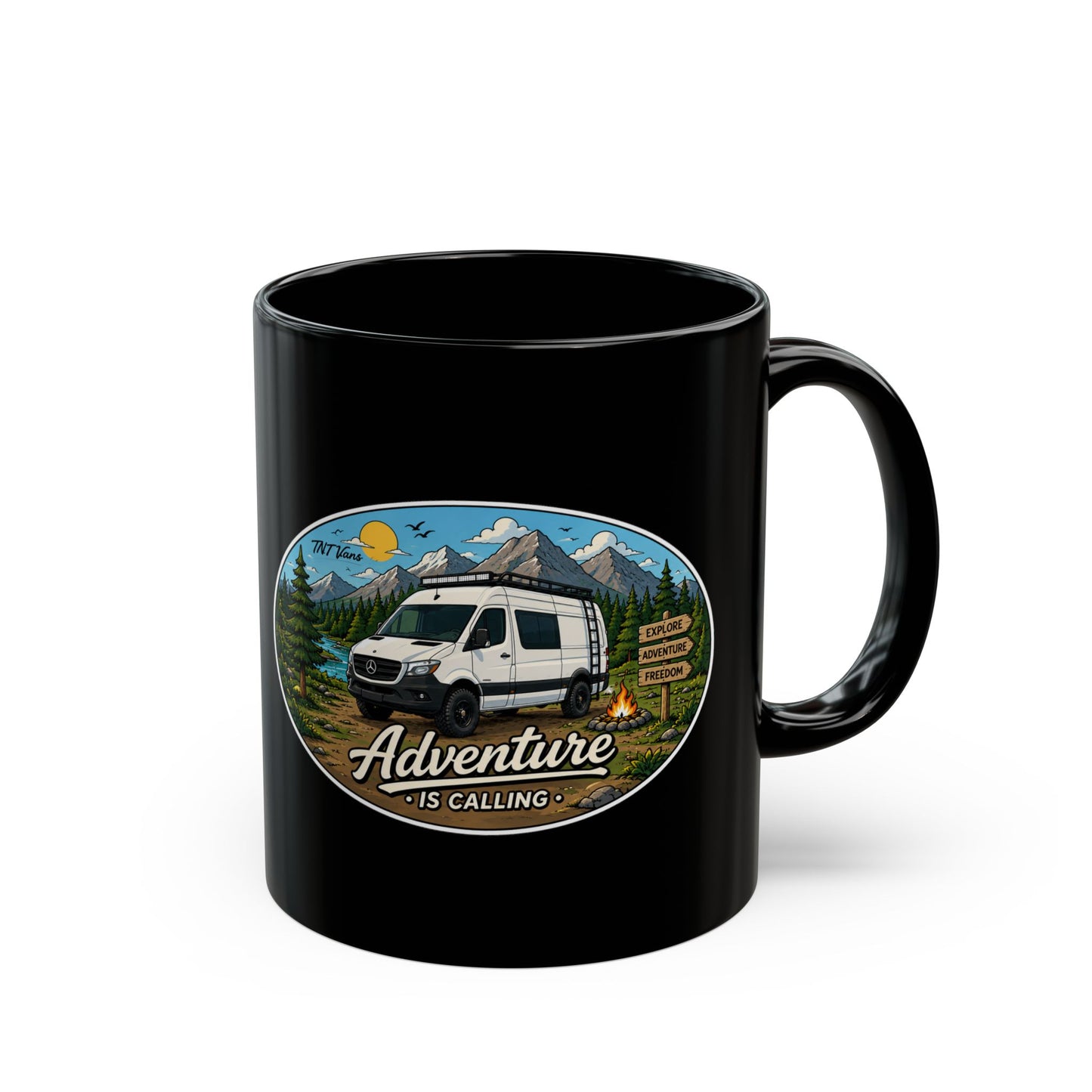 Mercedes Sprinter Merchandise Adventure is Calling Black Mug (11oz, 15oz)