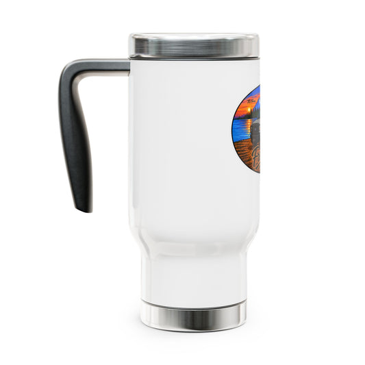 Ford Econoline Merchandise Freedom on Four Wheels Stainless Steel Travel Mug with Handle, 14oz