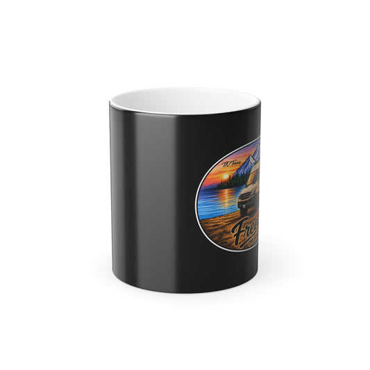 Mercedes Sprinter Freedom on Four Wheels Black Morphing Mug, 11oz