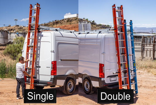 drop down ladder rack for work vans