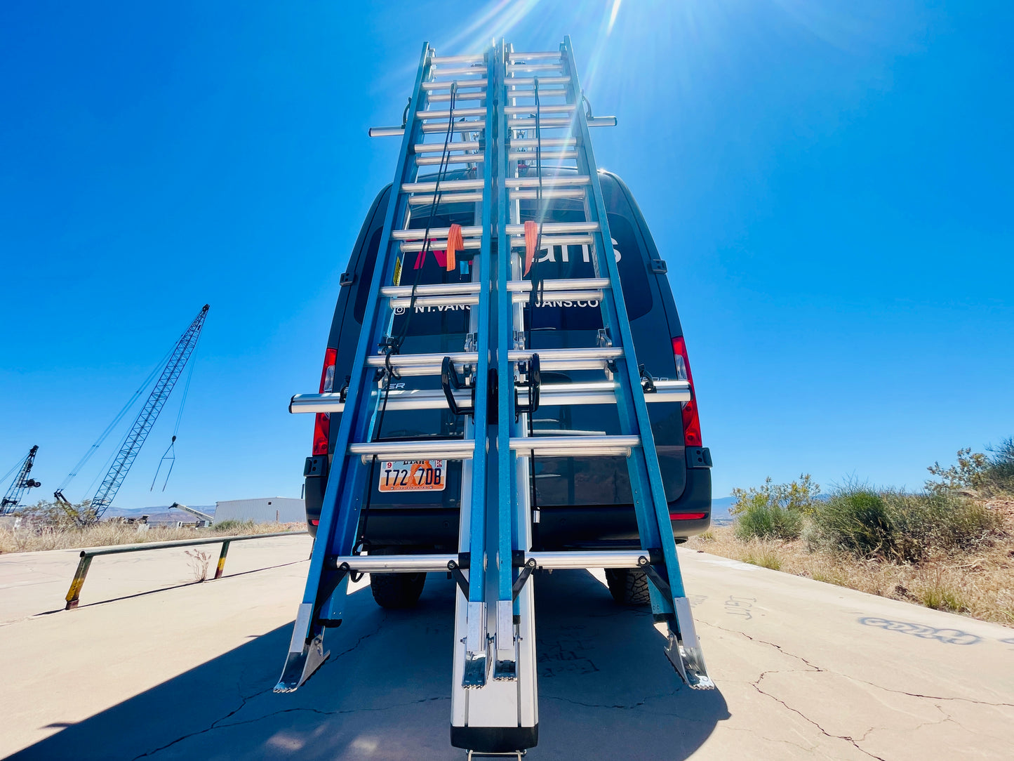 drop down ladder rack for two ladders