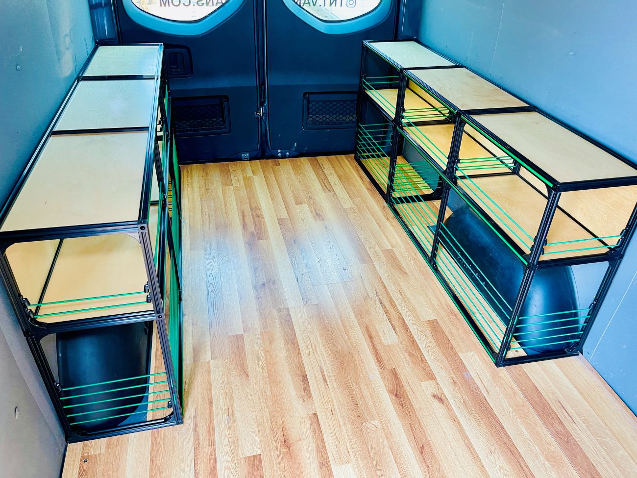 Van Shelving Set For Extended Vans - Camper Van Conversion DIY Kit