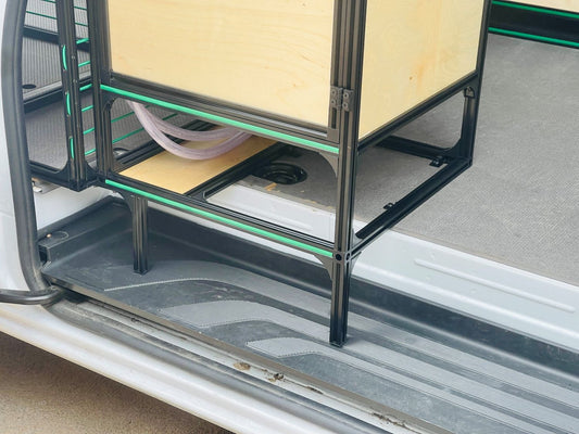 back panel for sink system in sliding passenger door of sprinter van 144