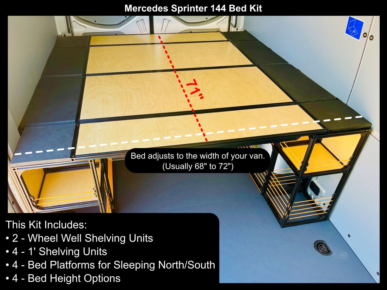 mercedes sprinter bed diy campervan kit