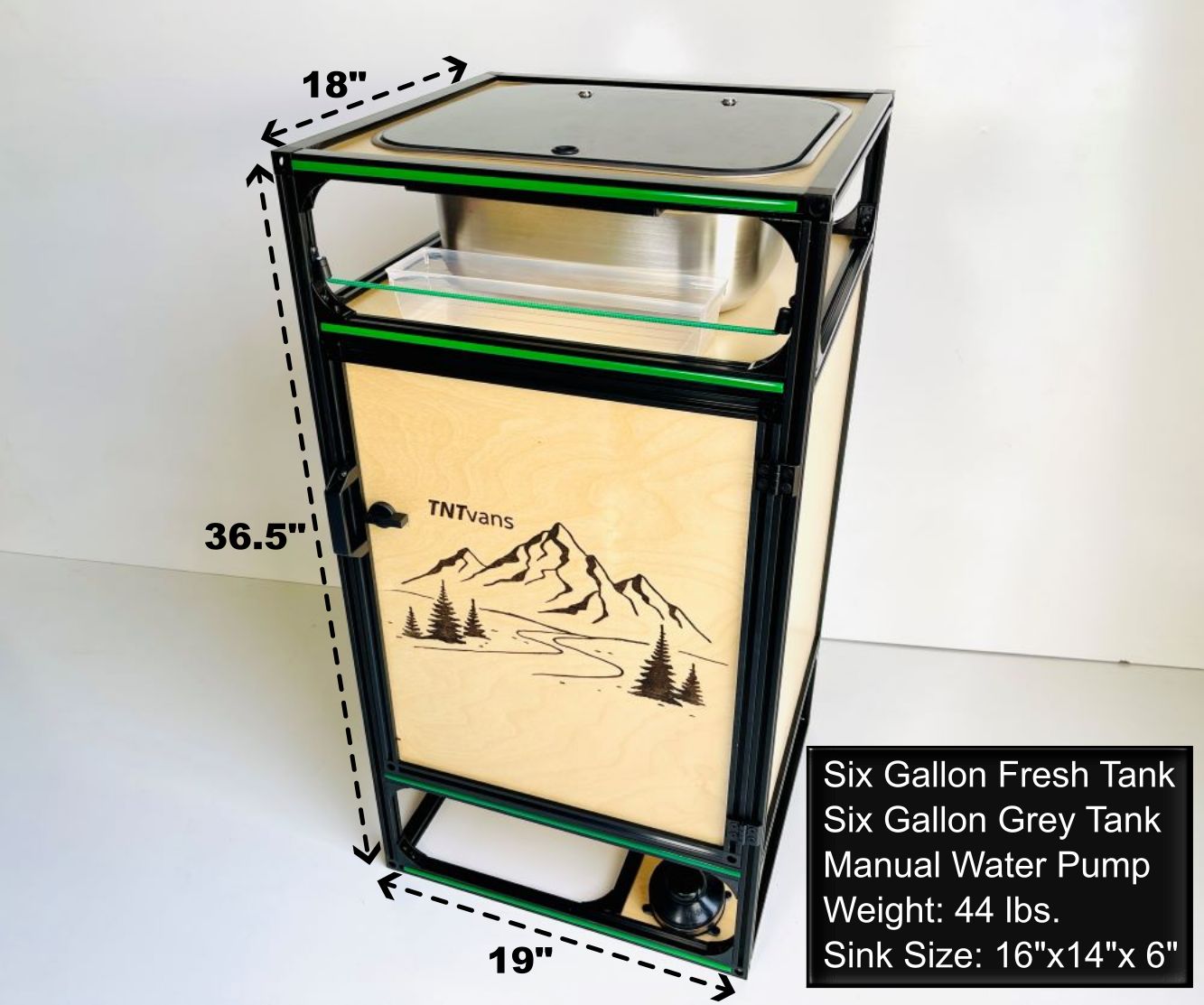 Van Kitchen - Sink, Tanks, Pump, Ice Chest Slide - Camper Van Conversion DIY Kit