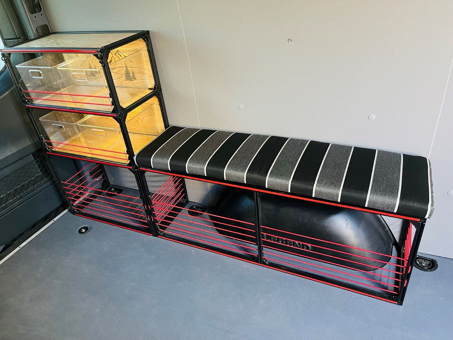 Black Cushion Van Conversion - Van Conversion