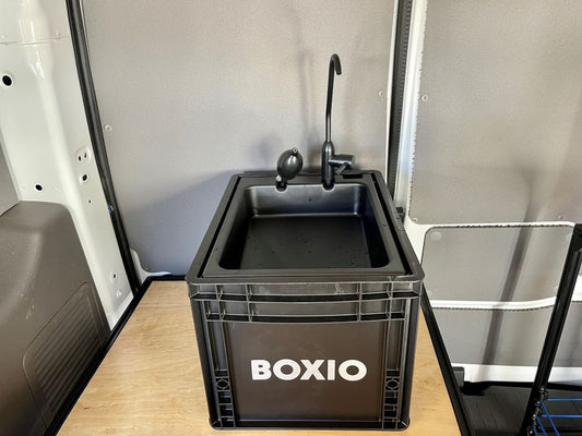 boxio sink system in ford transit connect camper conversion