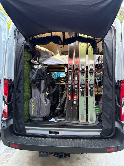 Vertical Van Storage! Bed to Rear Door Campervan Storage