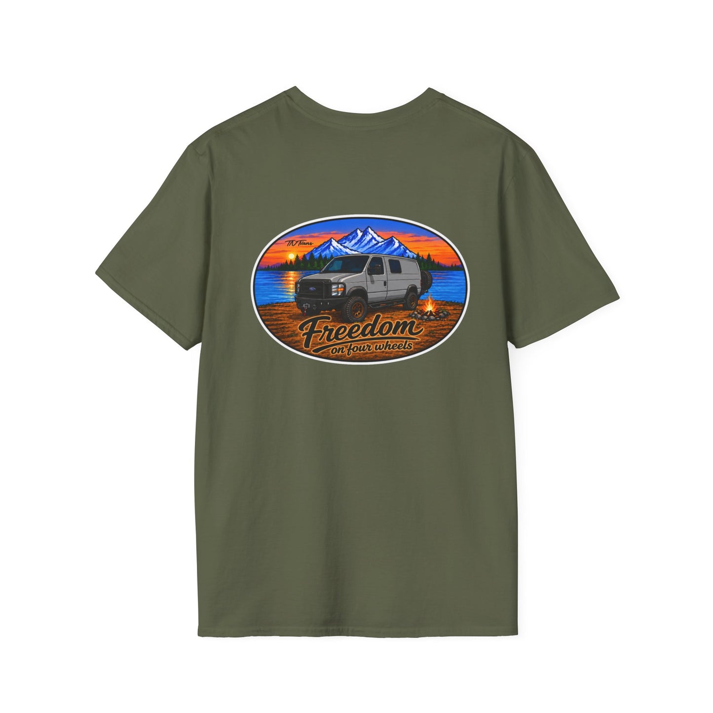 Ford Econoline Freedom on Four Wheels Unisex Softstyle T-Shirt