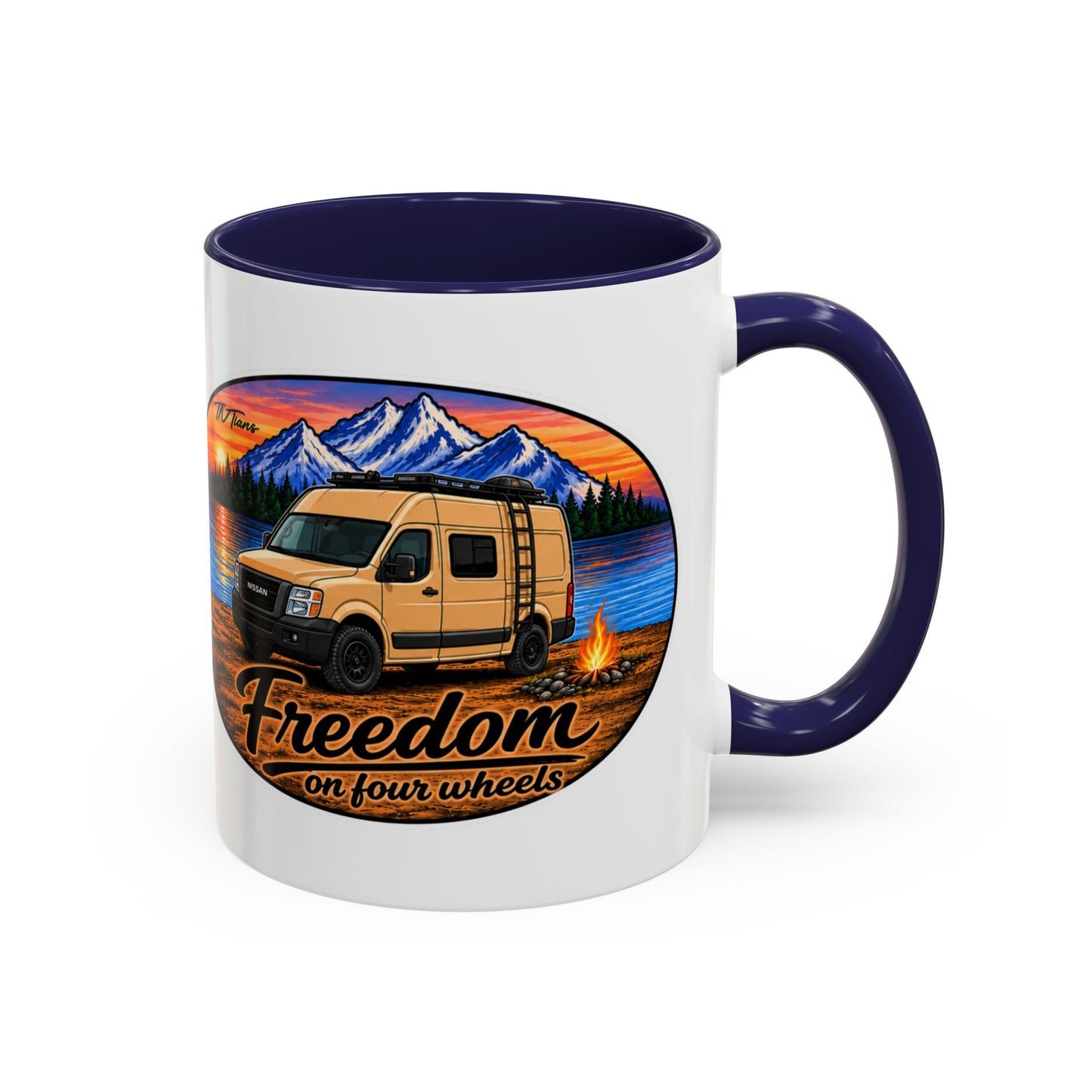 Nissan NV Freedom on Four Wheels Accent Coffee Mug (11, 15oz)