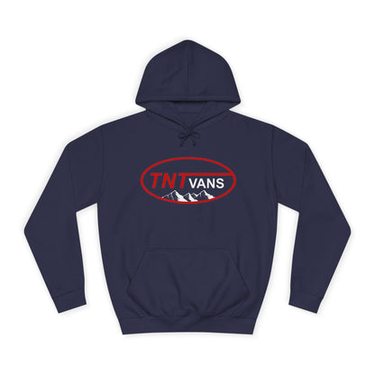 Unisex College Hoodie with Retro TNTVANS Logo, Casual Wear, College Life Hoodie, Perfect for Students, Gift for Graduates & Friends