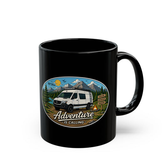 Mercedes Sprinter Merchandise Adventure is Calling Black Mug (11oz, 15oz)