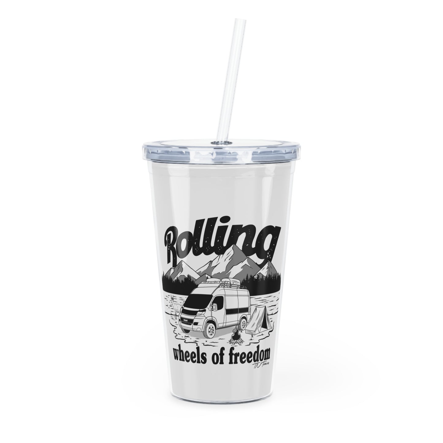 Ram ProMaster Merchandise Plastic Tumbler with Straw