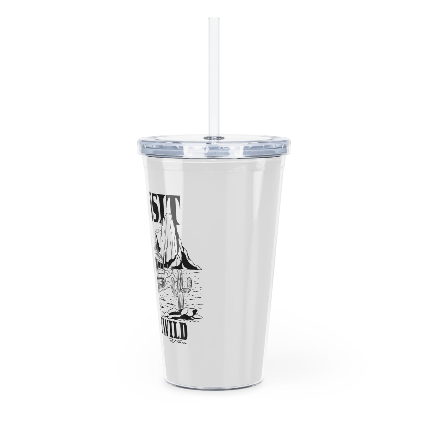 Ford Transit Merchandise Into The Wild Plastic Tumbler with Straw