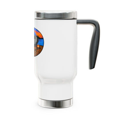 Ford Econoline Merchandise Freedom on Four Wheels Stainless Steel Travel Mug with Handle, 14oz