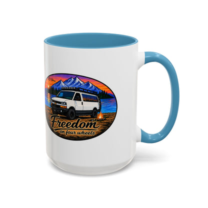 Chevy Express Freedom on Four Wheels Accent Coffee Mug (11, 15oz)