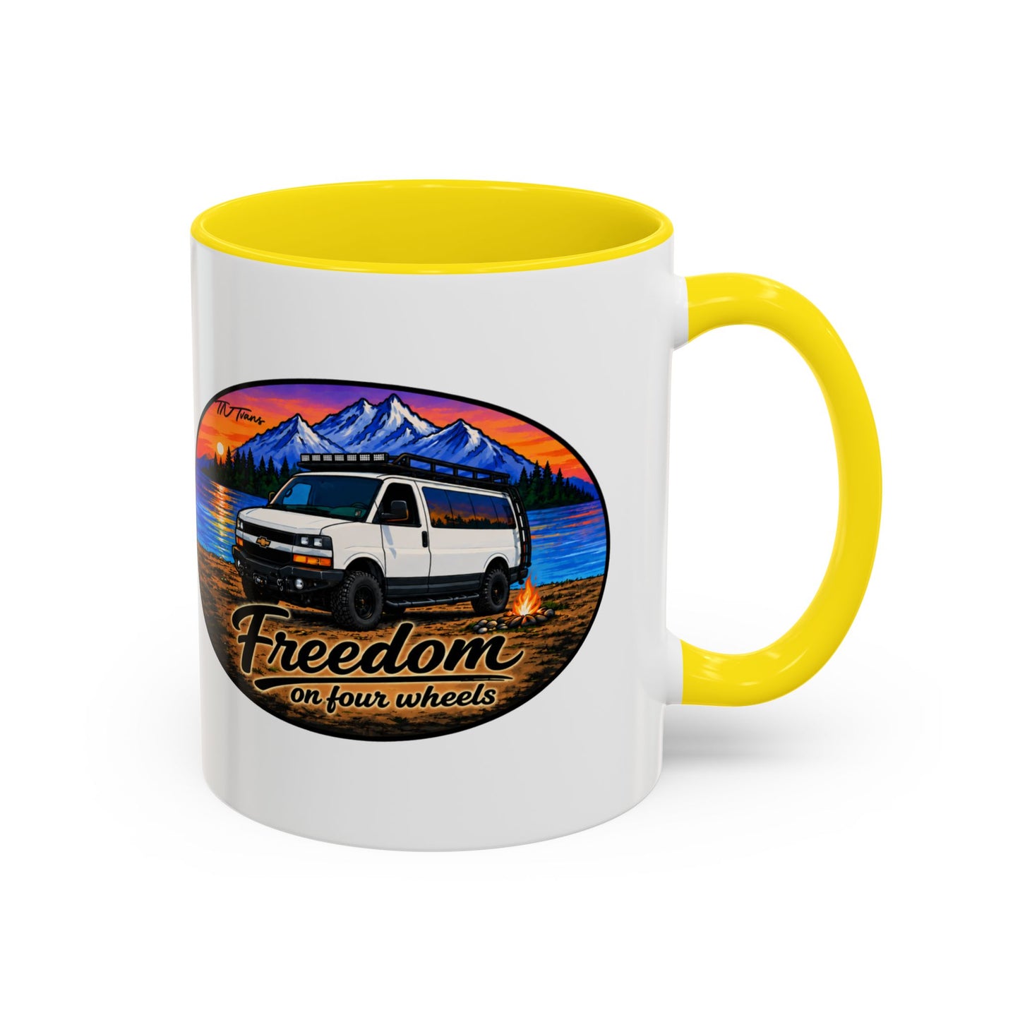 Chevy Express Freedom on Four Wheels Accent Coffee Mug (11, 15oz)