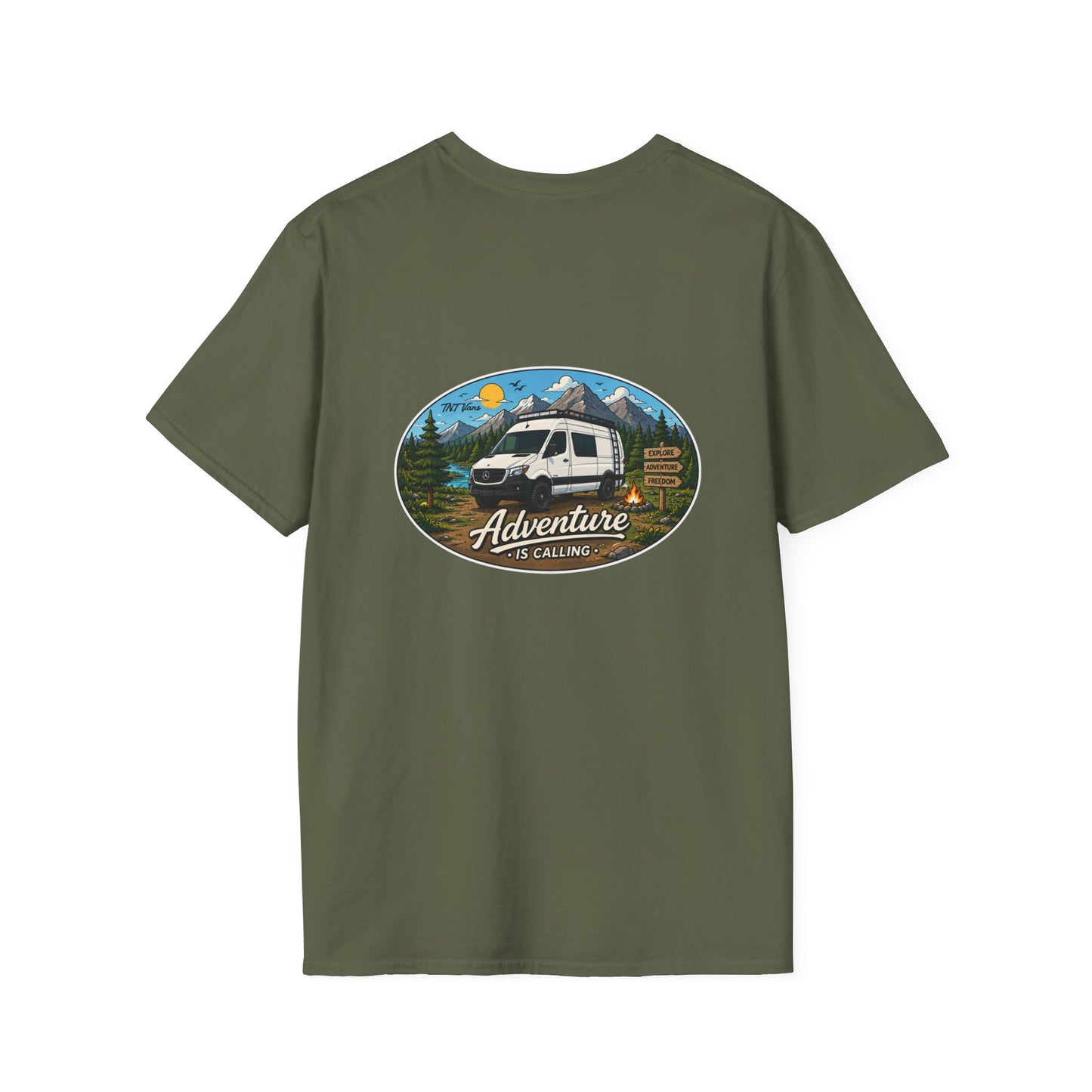 Mercedes Sprinter Merchandise Adventure is Calling Unisex Softstyle T-Shirt