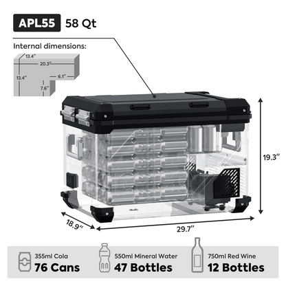 APL55 Dual Zone 12 Volt Freezer | ICECO | 55L