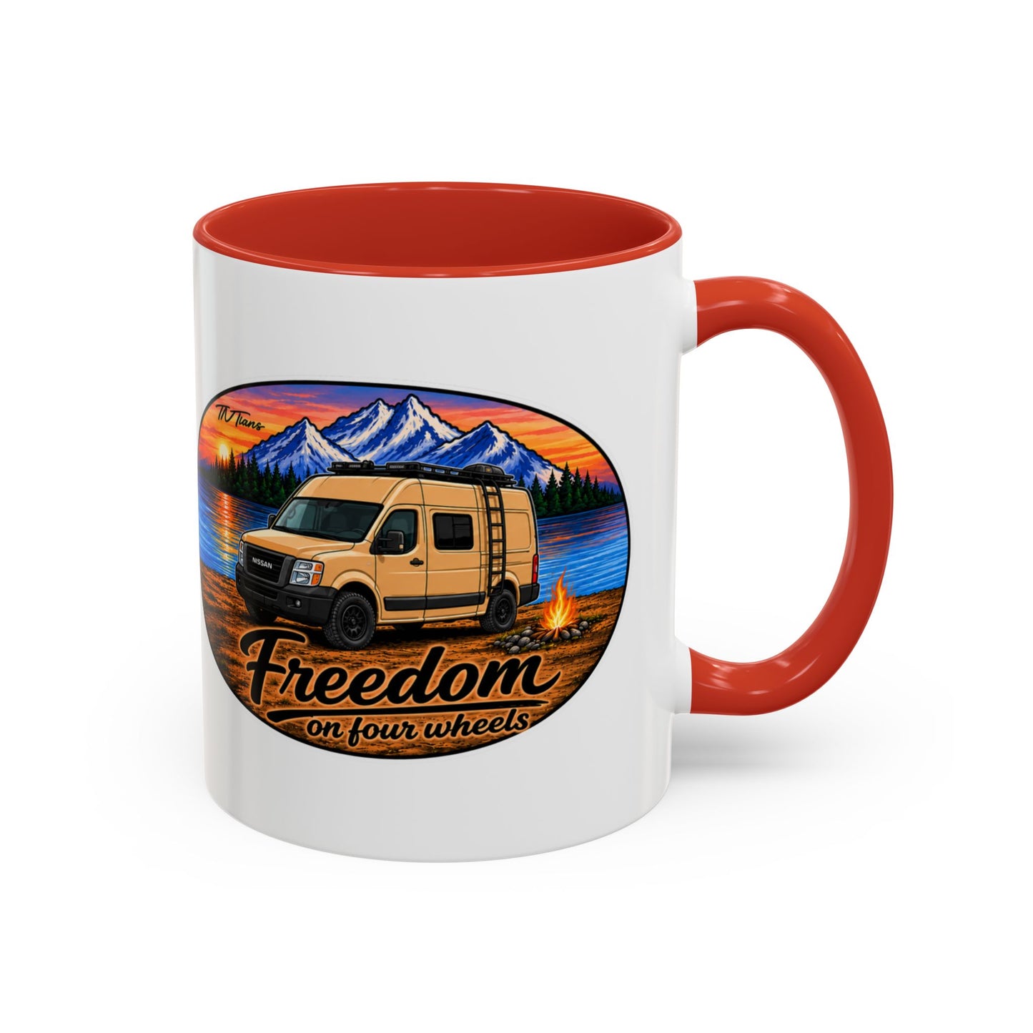 Nissan NV Freedom on Four Wheels Merch Accent Coffee Mug (11, 15oz)