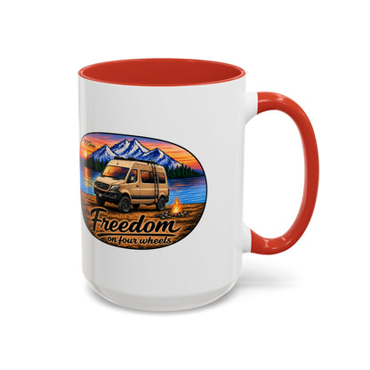 Sprinter Van Freedom on Four Wheels Accent Coffee Mug (11, 15oz)