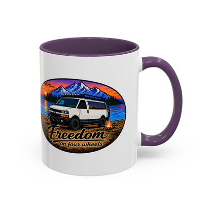 Chevy Express Freedom on Four Wheels Accent Coffee Mug (11, 15oz)