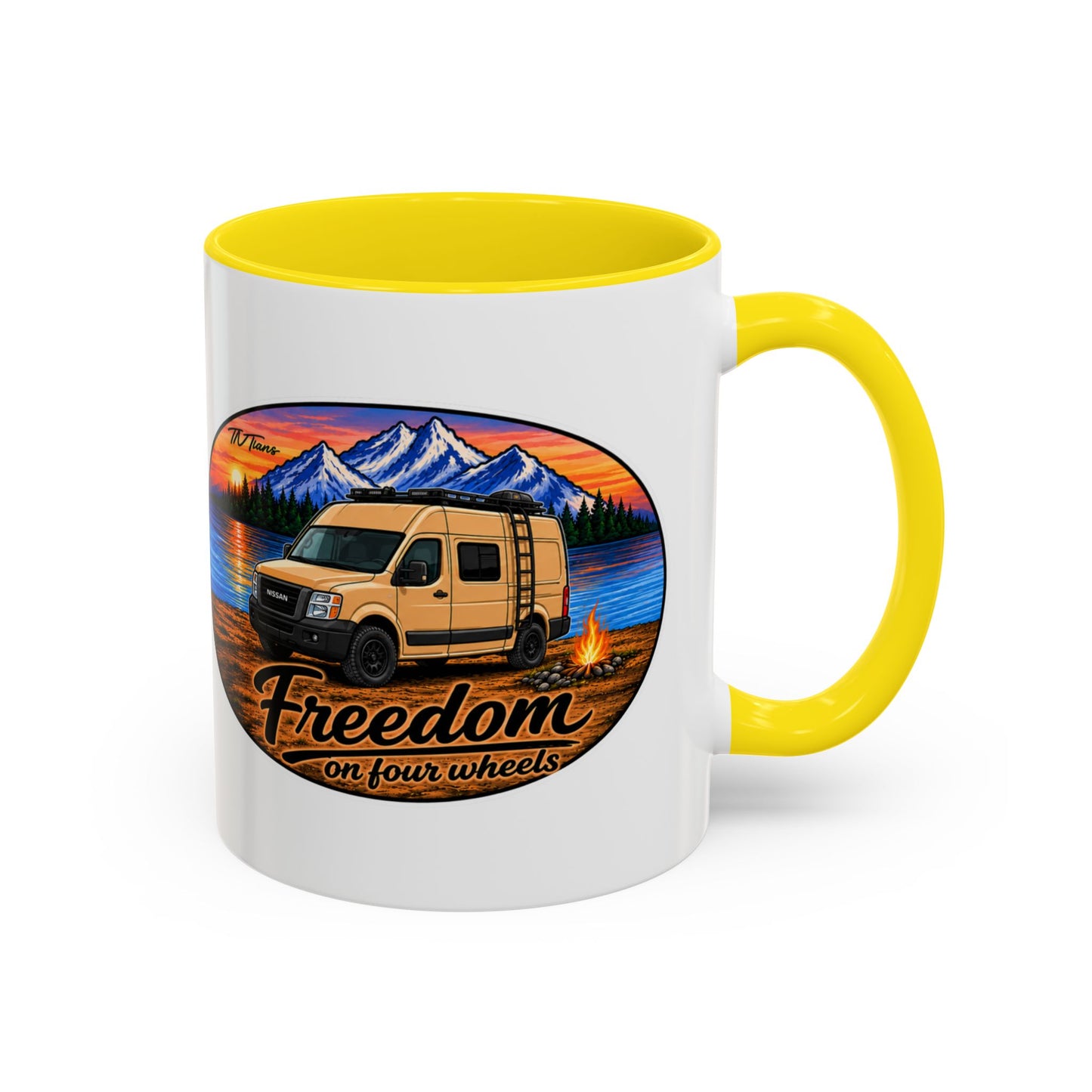 Nissan NV Freedom on Four Wheels Merch Accent Coffee Mug (11, 15oz)