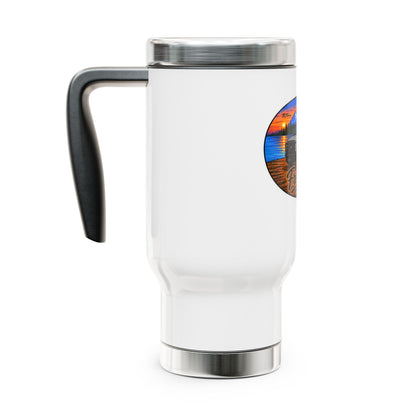 Ford Econoline Merchandise Freedom on Four Wheels Stainless Steel Travel Mug with Handle, 14oz
