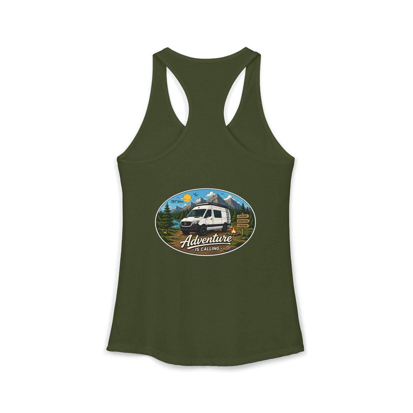 Mercedes Sprinter Merchandise Adventure is Calling Women's Ideal Racerback Tank