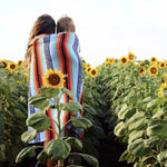 Mint & Orange Mexican Falsa Yoga Blanket