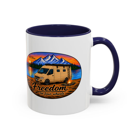 Sprinter T1N Van Freedom on Four Wheels Accent Coffee Mug (11, 15oz)