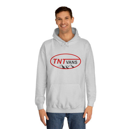 Unisex College Hoodie with Retro TNTVANS Logo, Casual Wear, College Life Hoodie, Perfect for Students, Gift for Graduates & Friends