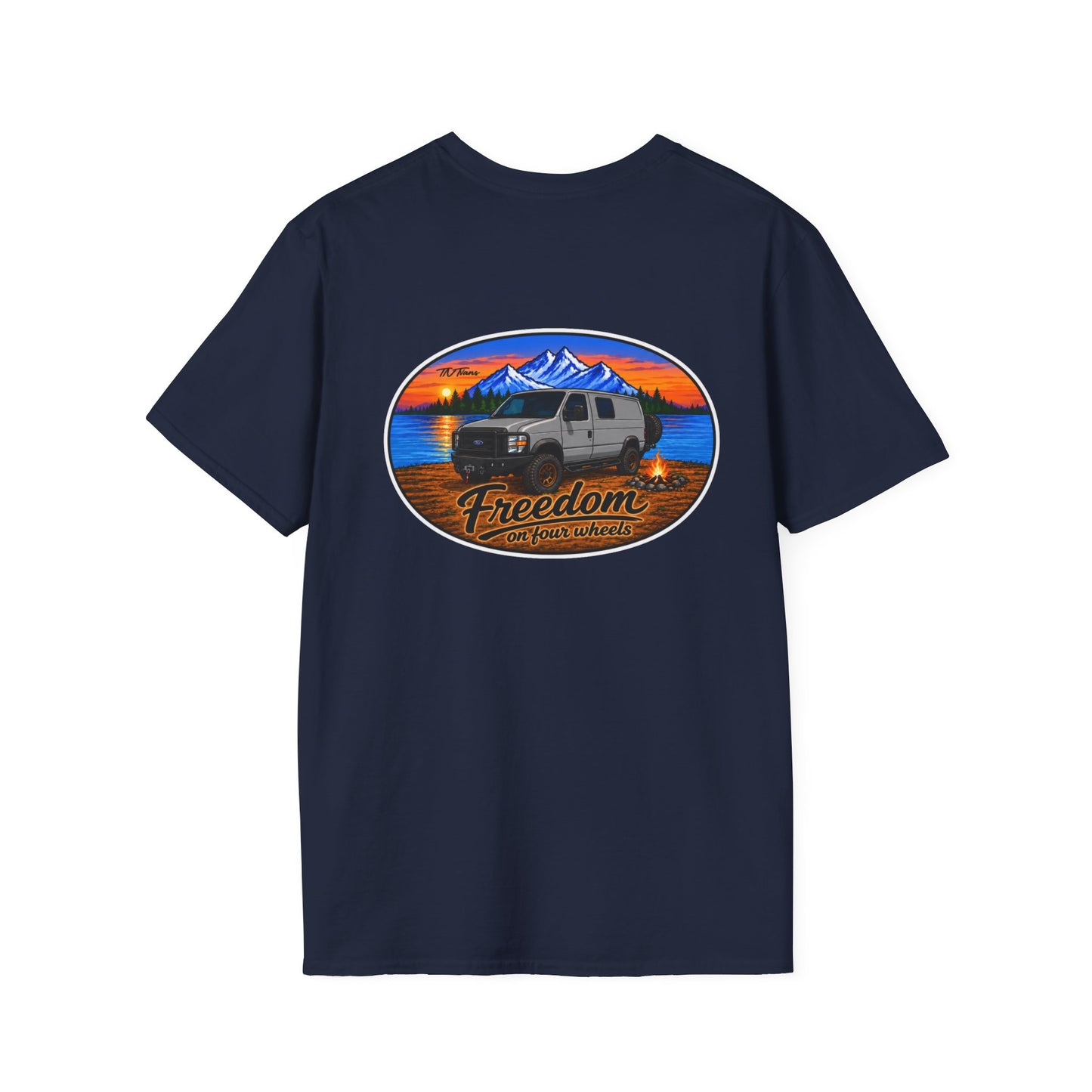 Ford Econoline Freedom on Four Wheels Unisex Softstyle T-Shirt
