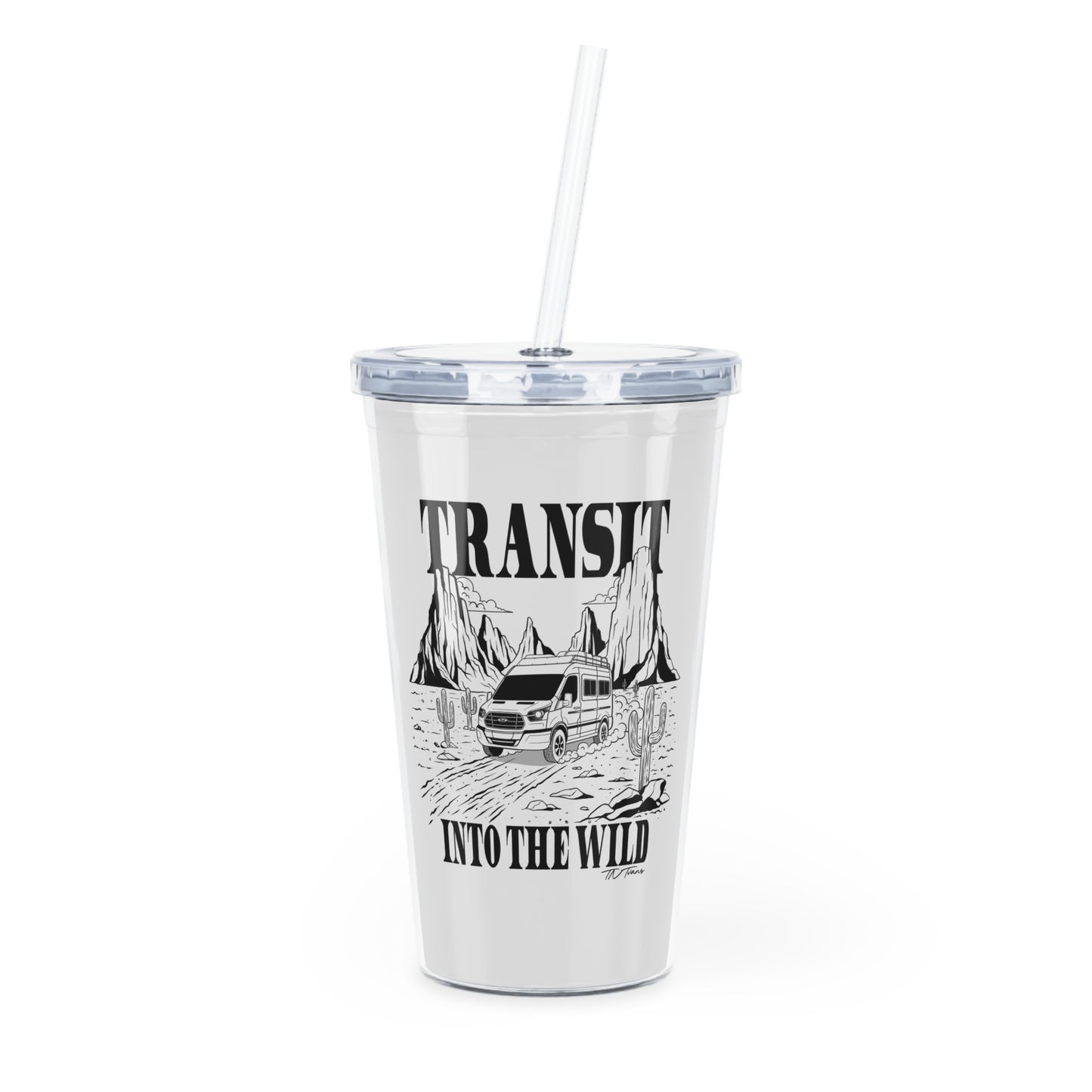 Ford Transit Merchandise Into The Wild Plastic Tumbler with Straw