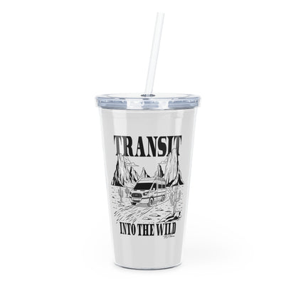 Ford Transit Merchandise Into The Wild Plastic Tumbler with Straw