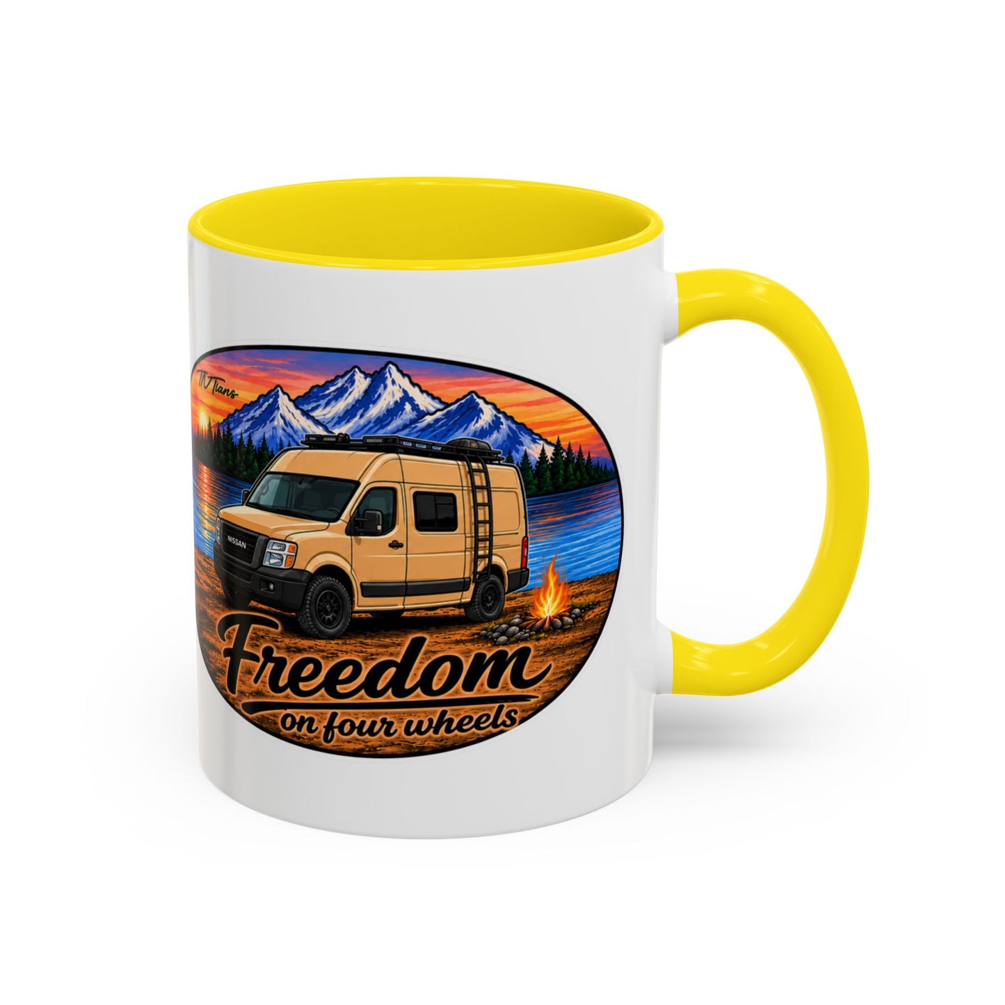 Nissan NV Freedom on Four Wheels Accent Coffee Mug (11, 15oz)