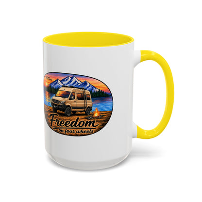 Sprinter Van Freedom on Four Wheels Accent Coffee Mug (11, 15oz)