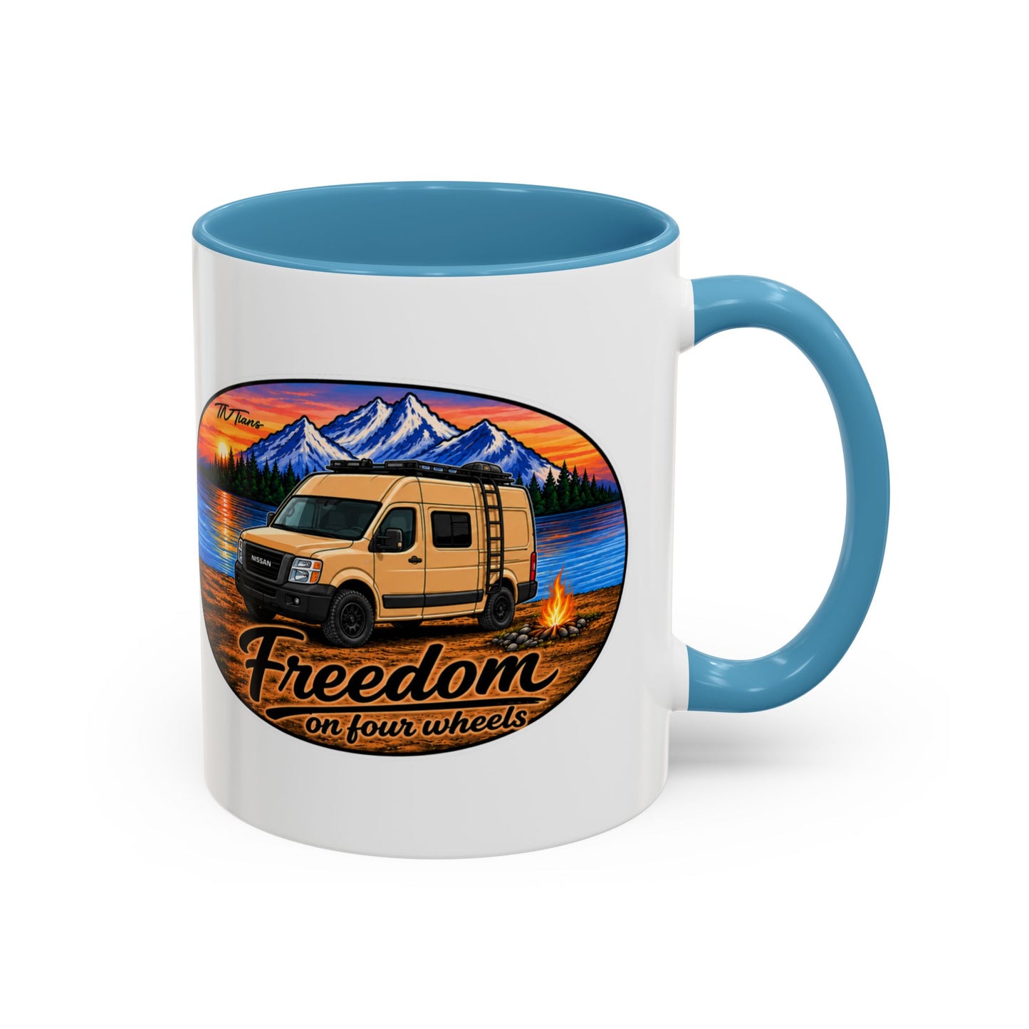 Nissan NV Freedom on Four Wheels Merch Accent Coffee Mug (11, 15oz)