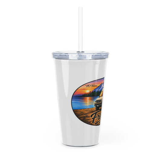 Mercedes Sprinter Freedom on Four Wheels Plastic Tumbler with Straw