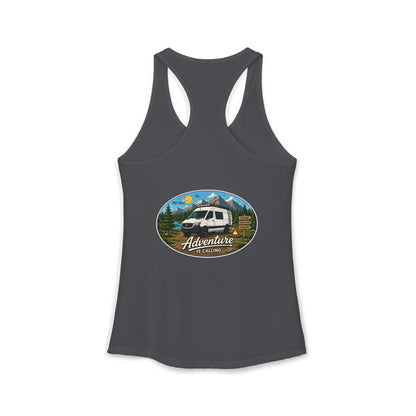 Mercedes Sprinter Merchandise Adventure is Calling Women's Ideal Racerback Tank