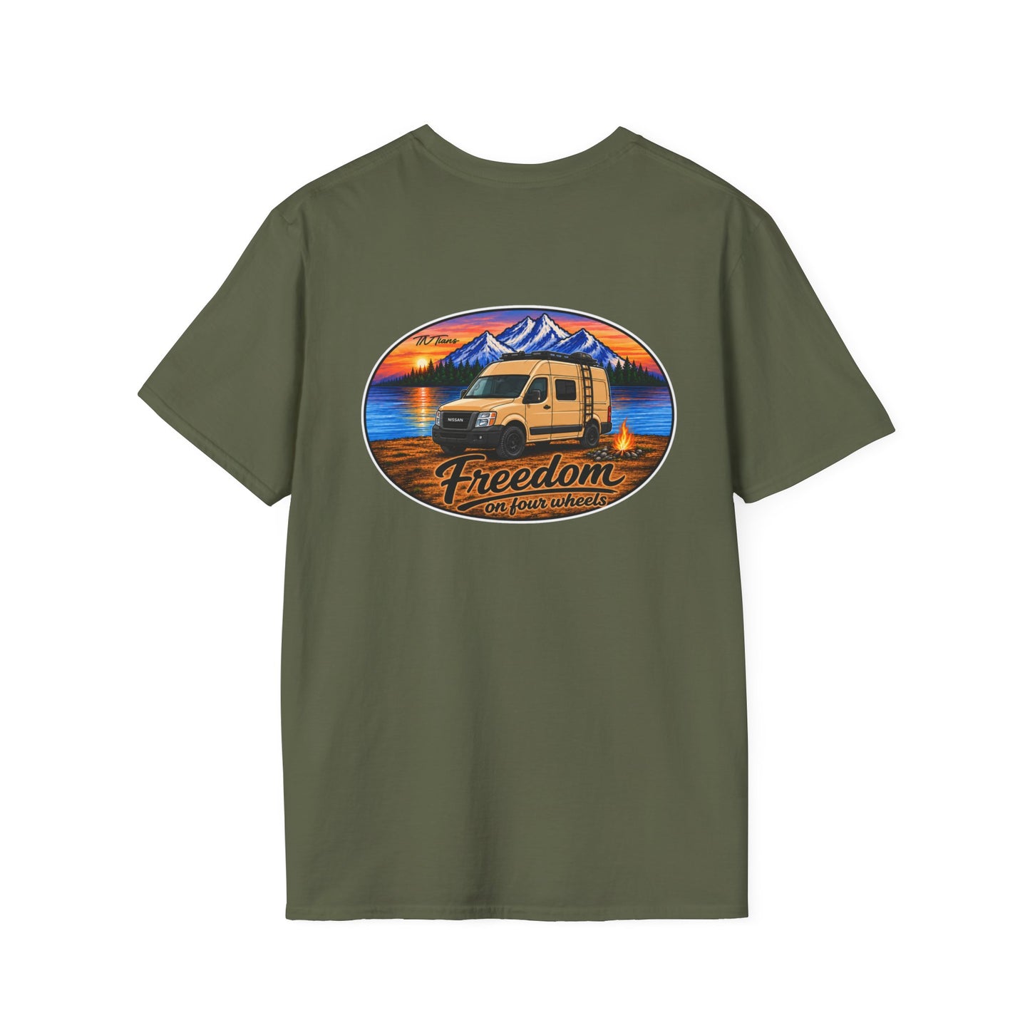 Nissan NV Freedom on Four Wheels Unisex Softstyle T-Shirt