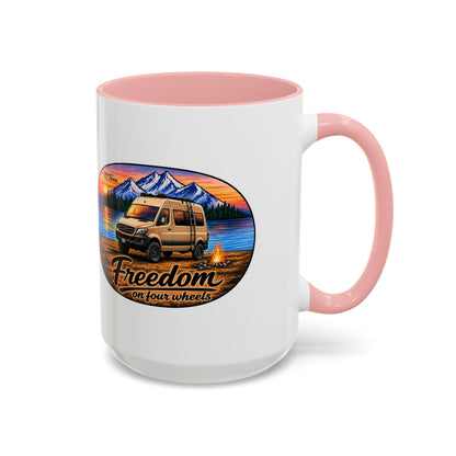 Sprinter Van Freedom on Four Wheels Accent Coffee Mug (11, 15oz)