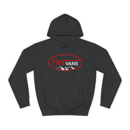 Unisex College Hoodie with Retro TNTVANS Logo, Casual Wear, College Life Hoodie, Perfect for Students, Gift for Graduates & Friends