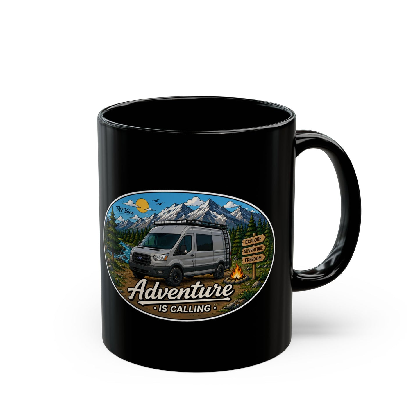 Ford Transit Merchandise Adventure is Calling Black Mug (11oz, 15oz)