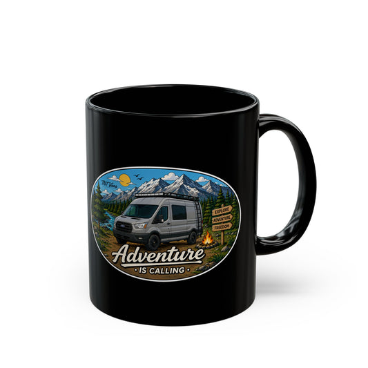 Ford Transit Merchandise Adventure is Calling Black Mug (11oz, 15oz)