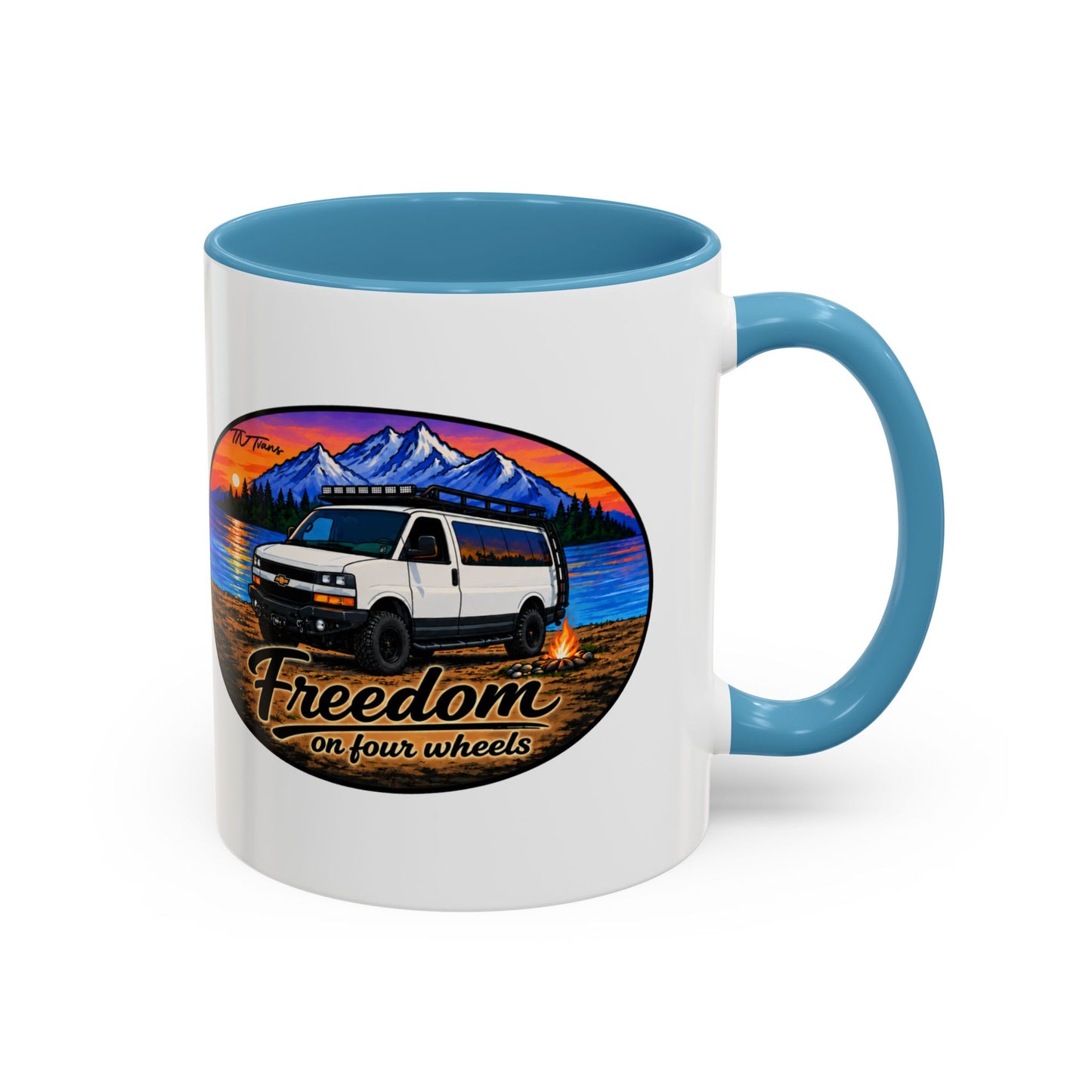 Chevy Express Freedom on Four Wheels Accent Coffee Mug (11, 15oz)
