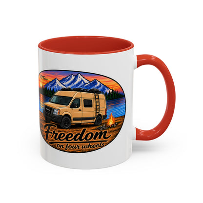 Nissan NV Freedom on Four Wheels Accent Coffee Mug (11, 15oz)