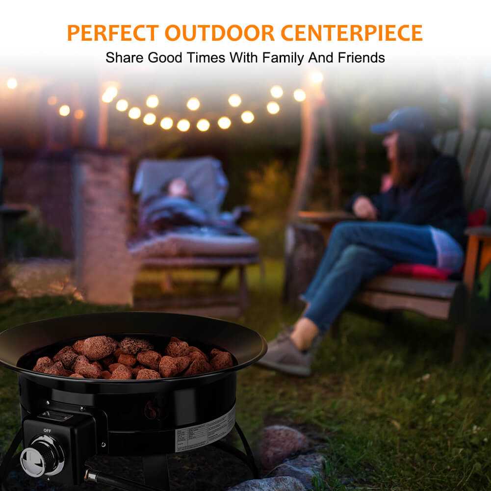 Camplux Outdoor Propane Fire Pit with Cover and Carry Kit, Auto-Ignition