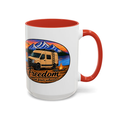 Nissan NV Freedom on Four Wheels Accent Coffee Mug (11, 15oz)
